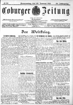 Coburger Zeitung Donnerstag 28. Januar 1915