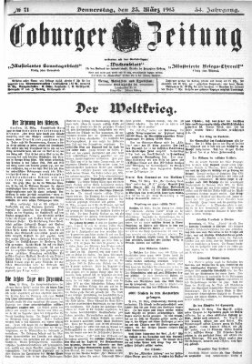 Coburger Zeitung Donnerstag 25. März 1915