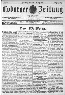 Coburger Zeitung Freitag 26. März 1915