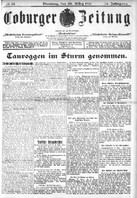 Coburger Zeitung Dienstag 30. März 1915
