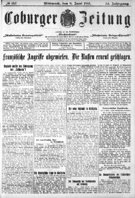 Coburger Zeitung Mittwoch 9. Juni 1915