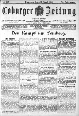 Coburger Zeitung Dienstag 22. Juni 1915
