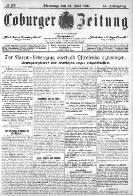 Coburger Zeitung Dienstag 27. Juli 1915