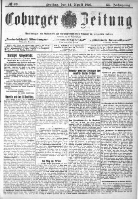 Coburger Zeitung Freitag 14. April 1916