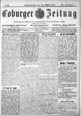Coburger Zeitung Samstag 24. März 1917