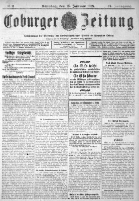 Coburger Zeitung Sonntag 13. Januar 1918