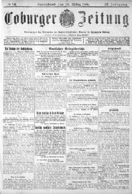 Coburger Zeitung Samstag 23. März 1918