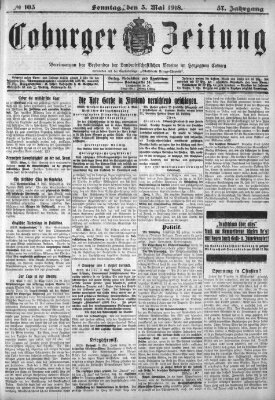 Coburger Zeitung Sonntag 5. Mai 1918