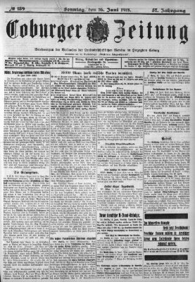 Coburger Zeitung Sonntag 16. Juni 1918
