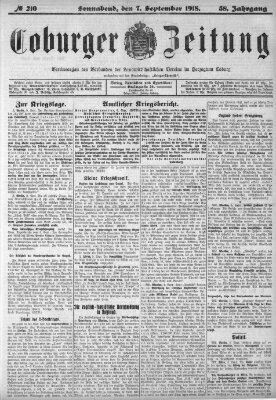 Coburger Zeitung Samstag 7. September 1918