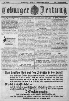 Coburger Zeitung Sonntag 3. November 1918