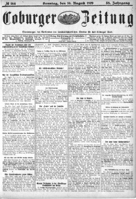 Coburger Zeitung Sonntag 10. August 1919