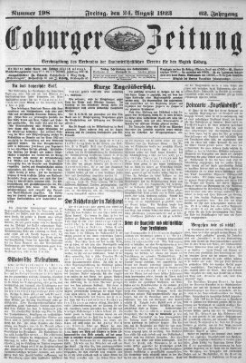 Coburger Zeitung Freitag 24. August 1923