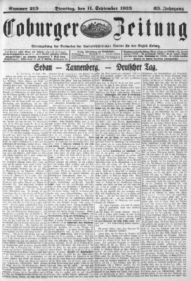 Coburger Zeitung Dienstag 11. September 1923