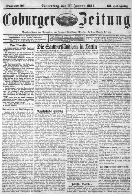 Coburger Zeitung Donnerstag 31. Januar 1924