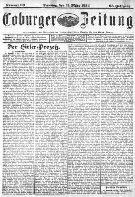 Coburger Zeitung Dienstag 11. März 1924