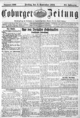 Coburger Zeitung Freitag 5. September 1924