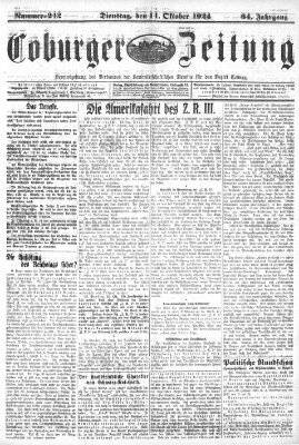 Coburger Zeitung Dienstag 14. Oktober 1924