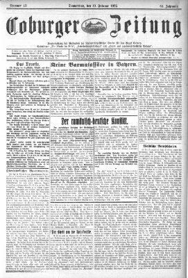 Coburger Zeitung Donnerstag 19. Februar 1925