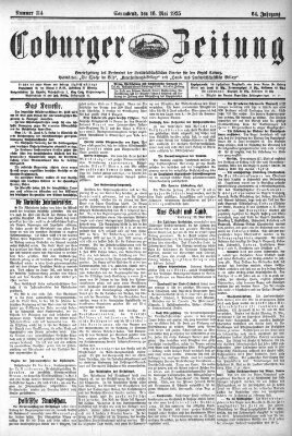 Coburger Zeitung Samstag 16. Mai 1925