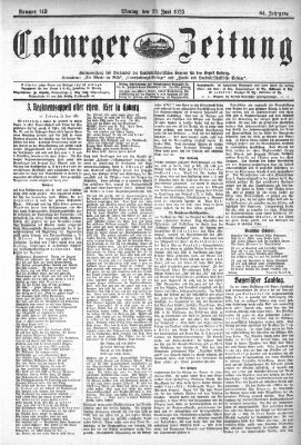 Coburger Zeitung Montag 22. Juni 1925