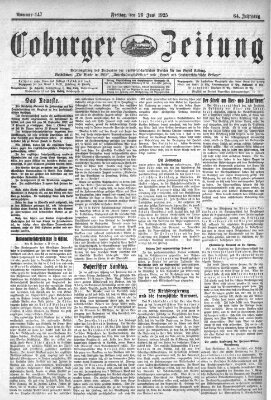 Coburger Zeitung Freitag 26. Juni 1925