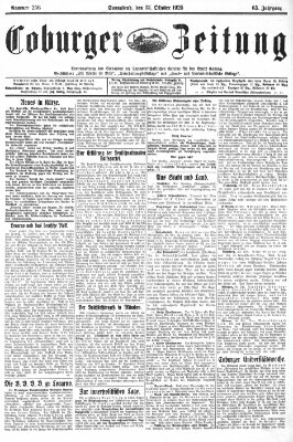Coburger Zeitung Samstag 31. Oktober 1925