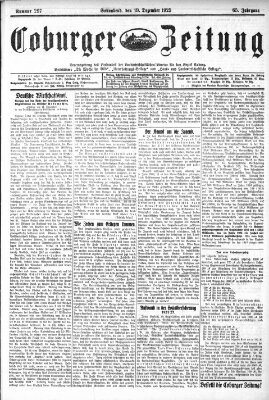 Coburger Zeitung Samstag 19. Dezember 1925