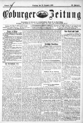 Coburger Zeitung Dienstag 29. Dezember 1925