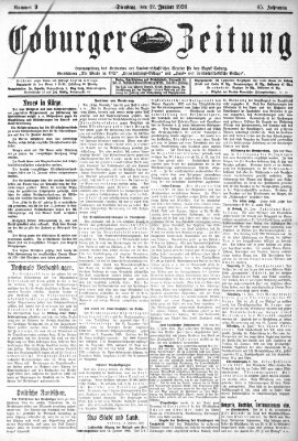 Coburger Zeitung Dienstag 12. Januar 1926