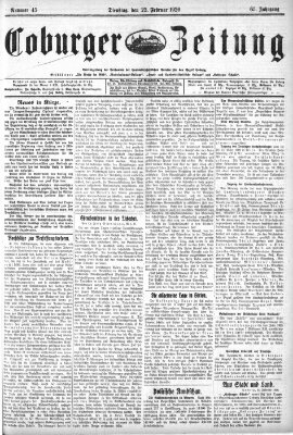 Coburger Zeitung Dienstag 23. Februar 1926