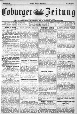 Coburger Zeitung Freitag 19. März 1926