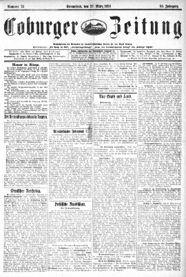 Coburger Zeitung Samstag 27. März 1926