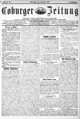 Coburger Zeitung Samstag 24. April 1926