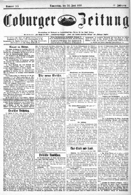 Coburger Zeitung Donnerstag 24. Juni 1926