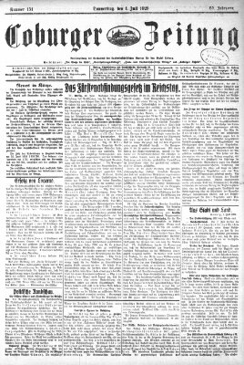 Coburger Zeitung Donnerstag 1. Juli 1926