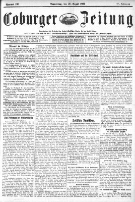 Coburger Zeitung Donnerstag 26. August 1926