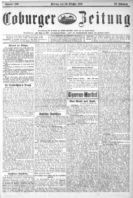 Coburger Zeitung Freitag 22. Oktober 1926