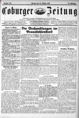 Coburger Zeitung Freitag 21. Oktober 1927