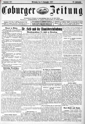 Coburger Zeitung Mittwoch 2. November 1927