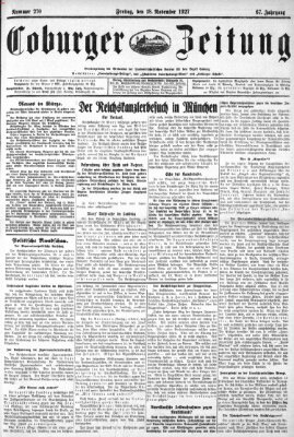 Coburger Zeitung Freitag 18. November 1927