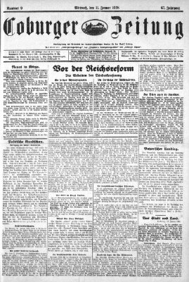 Coburger Zeitung Mittwoch 11. Januar 1928