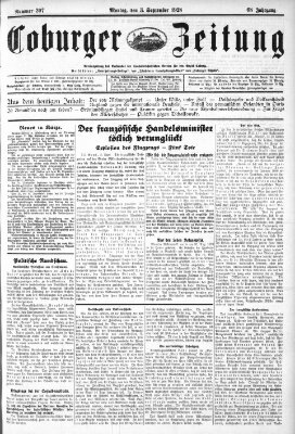 Coburger Zeitung Montag 3. September 1928