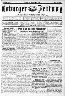 Coburger Zeitung Dienstag 4. September 1928