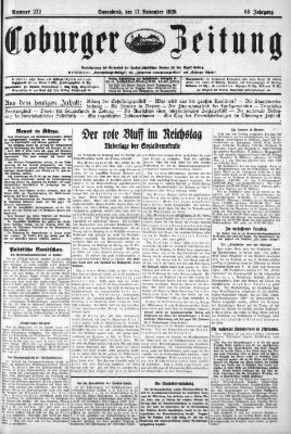 Coburger Zeitung Samstag 17. November 1928