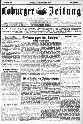 Coburger Zeitung Montag 26. November 1928