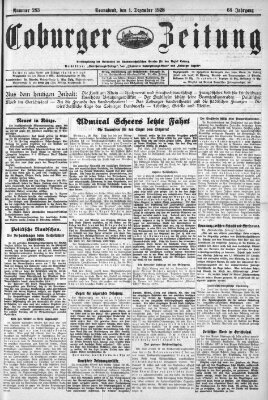 Coburger Zeitung Samstag 1. Dezember 1928