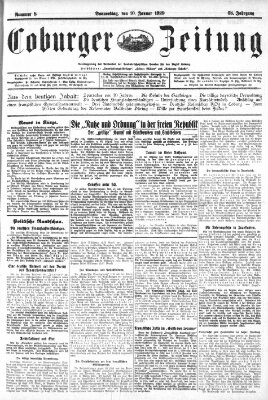 Coburger Zeitung Donnerstag 10. Januar 1929