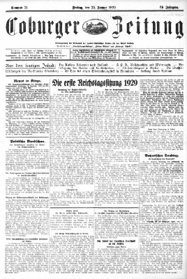 Coburger Zeitung Freitag 25. Januar 1929