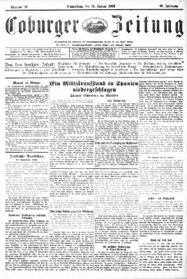 Coburger Zeitung Donnerstag 31. Januar 1929